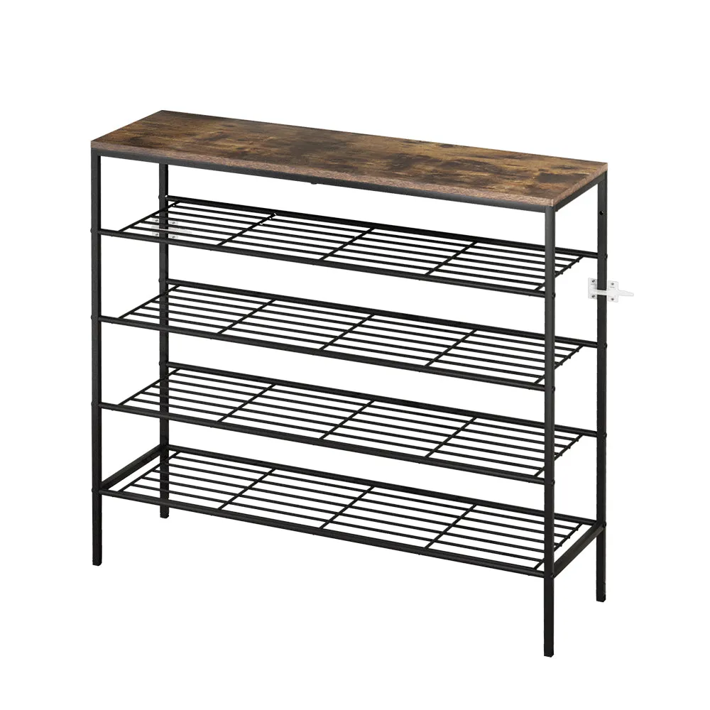 Industrial 5-Tier Shoe Rack 25 Pairs Metal Frame - Artiss