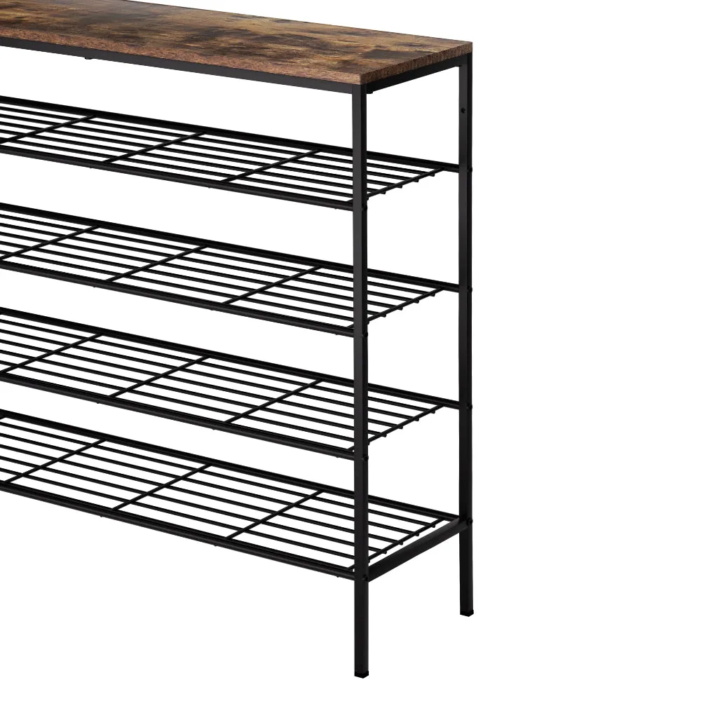 Industrial 5-Tier Shoe Rack 25 Pairs Metal Frame - Artiss