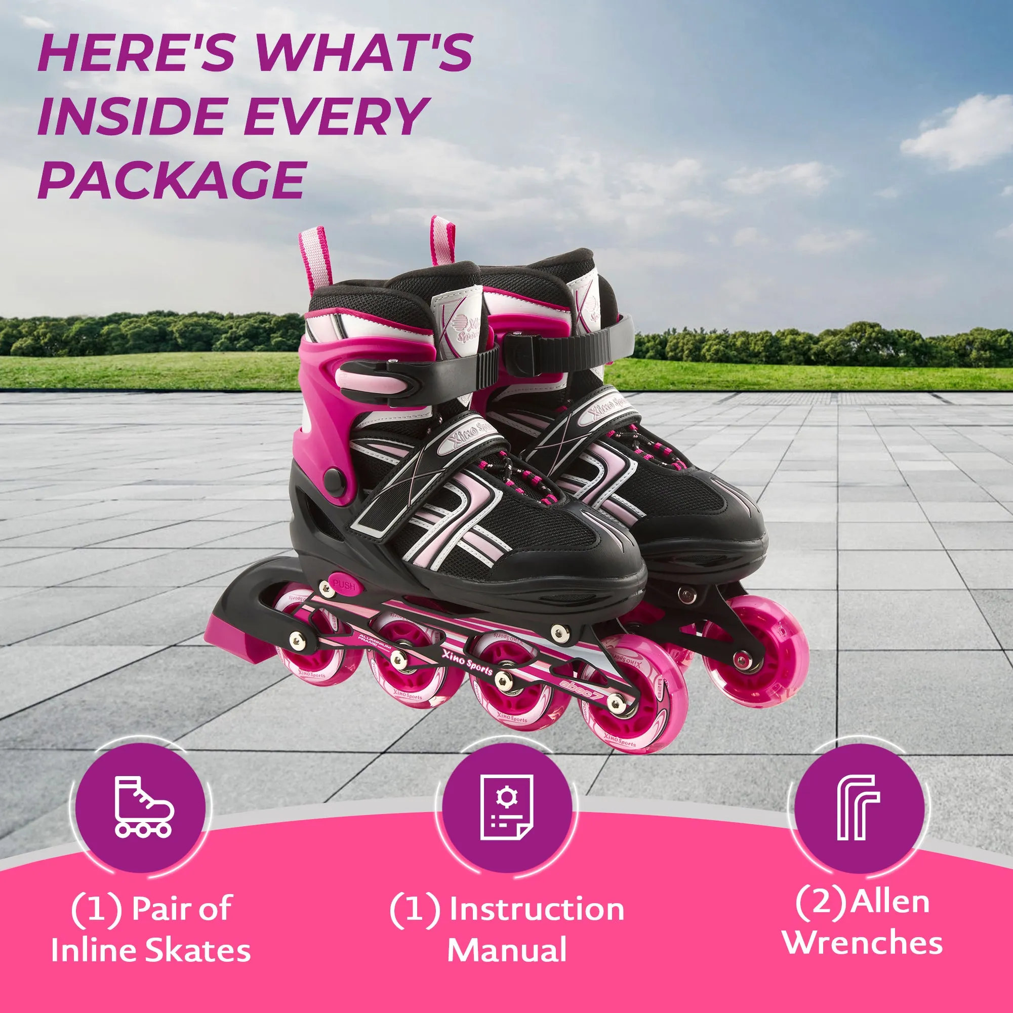 Inline Skates for Kids | Adjustable Girls, Boys Inline Skates