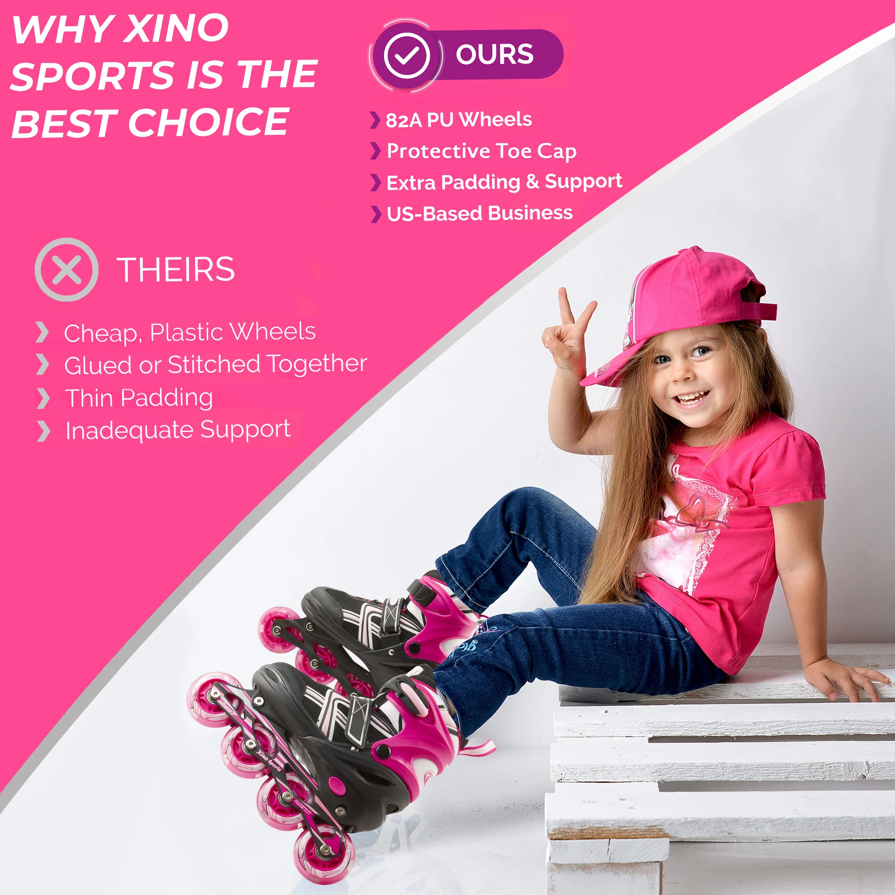 Inline Skates for Kids | Adjustable Girls, Boys Inline Skates