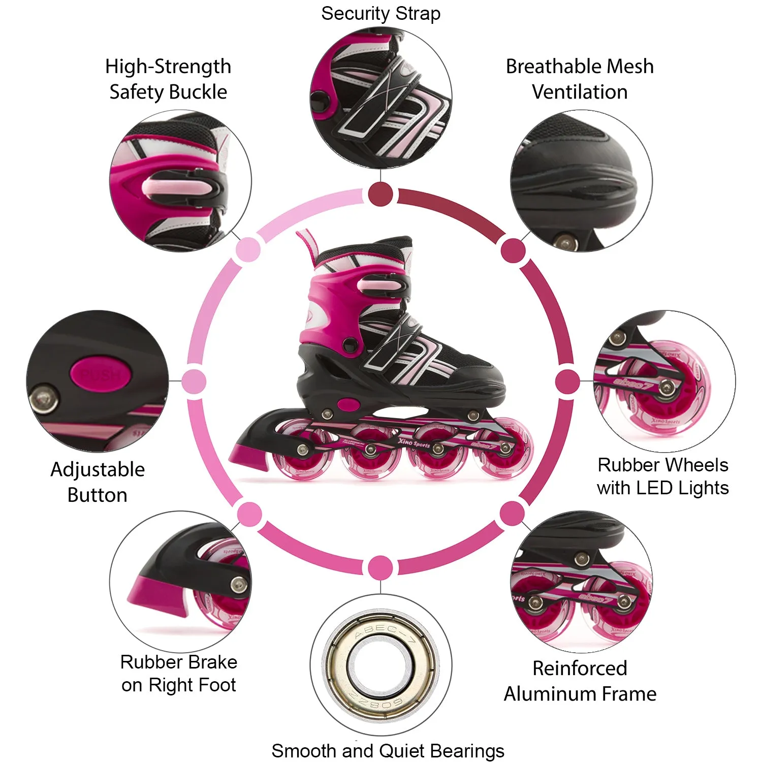 Inline Skates for Kids | Adjustable Girls, Boys Inline Skates