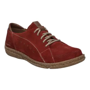 Josef Seibel Neele 67 Ladies Red Combi Leather Arch Support Lace Up Shoes