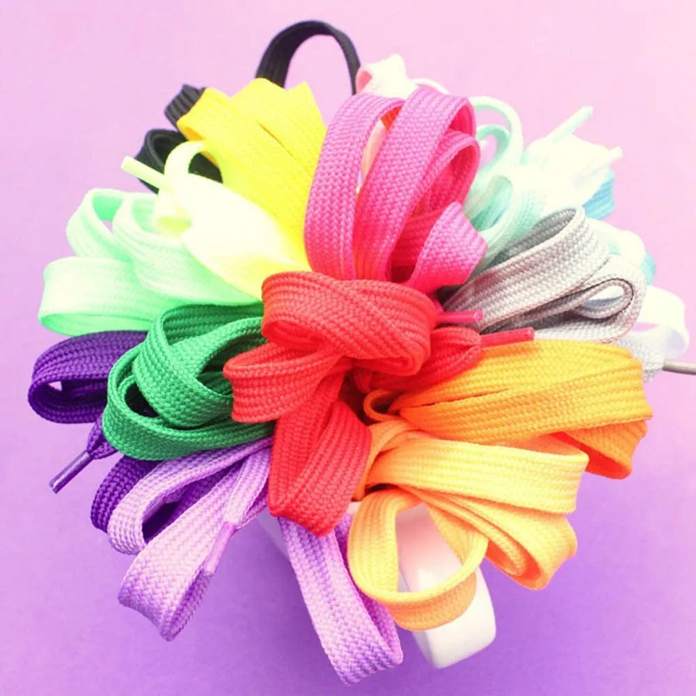 Juipniss | 20 Pairs Flat Colored Shoelaces for Sneakers | 40'' colored