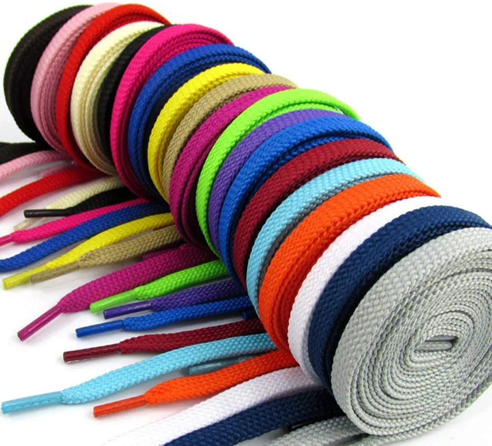 Juipniss | 20 Pairs Flat Colored Shoelaces for Sneakers | 40'' colored