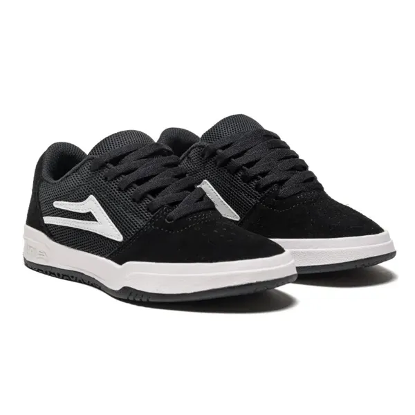 Lakai - Kids Brighton Black/White Suede Skate Shoes