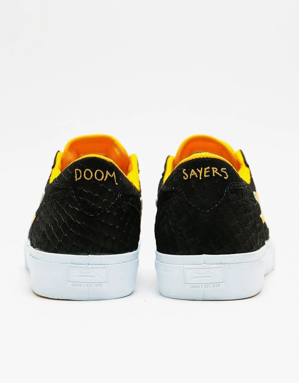 Lakai x Doom Sayers Manchester Skate Shoes - Black/Gold Suede