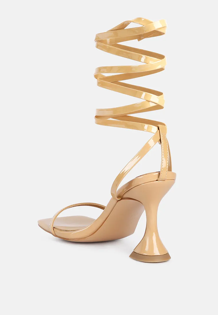 Lewk Strappy Tie Up Spool Heel Sandals