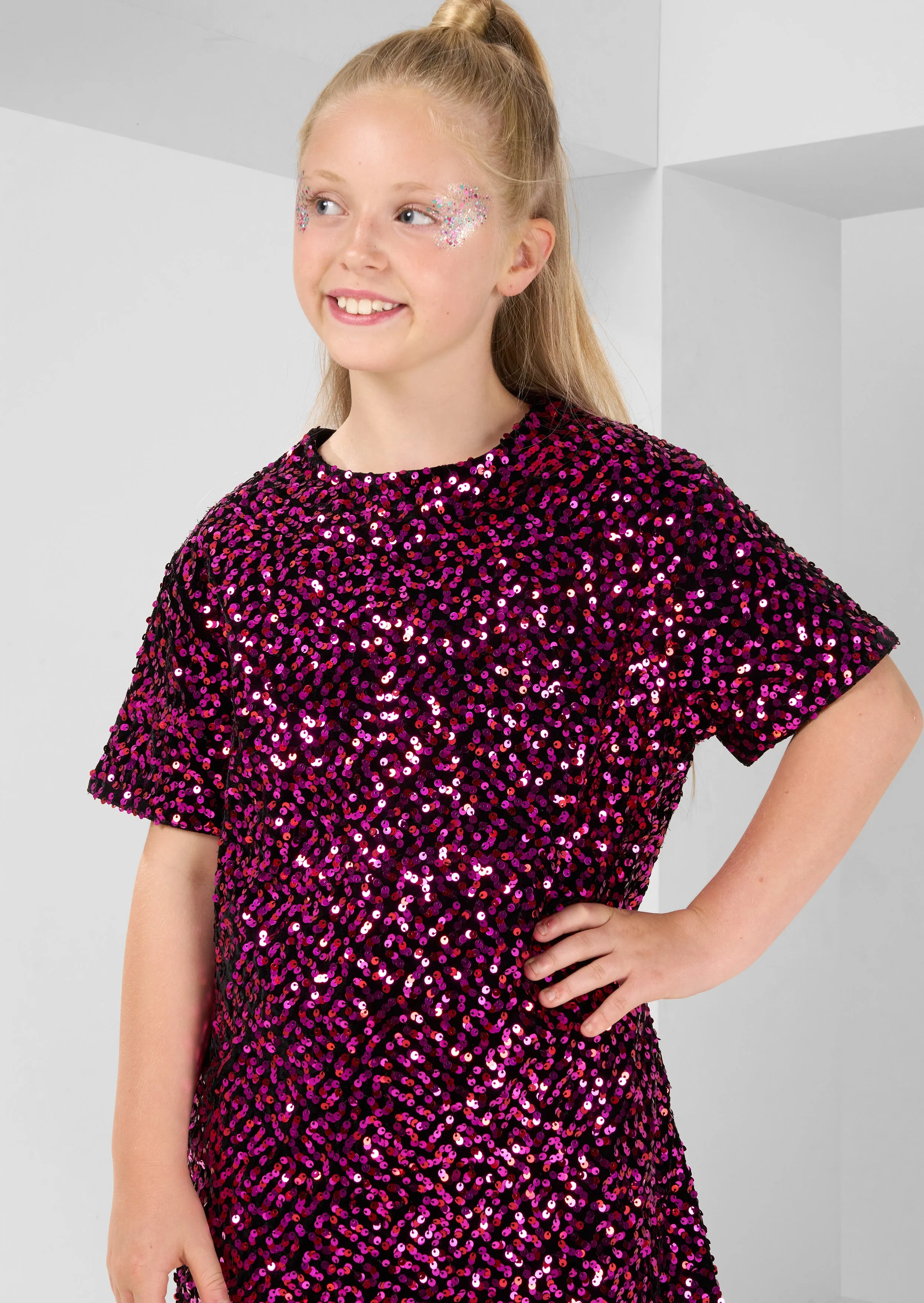 Lexi Pink Sequin Shift Dress