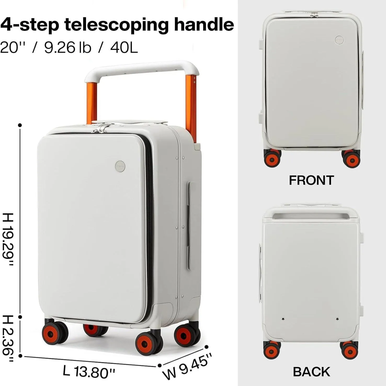 Luxury 20-Inch Hardside Carry-On Suitcase with Aluminum Frame