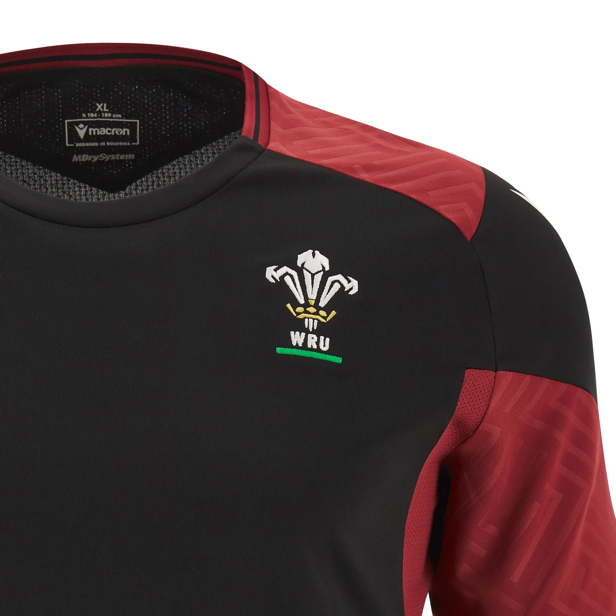 Macron Wales WRU 2024 Mens Rugby Training Poly Shirt