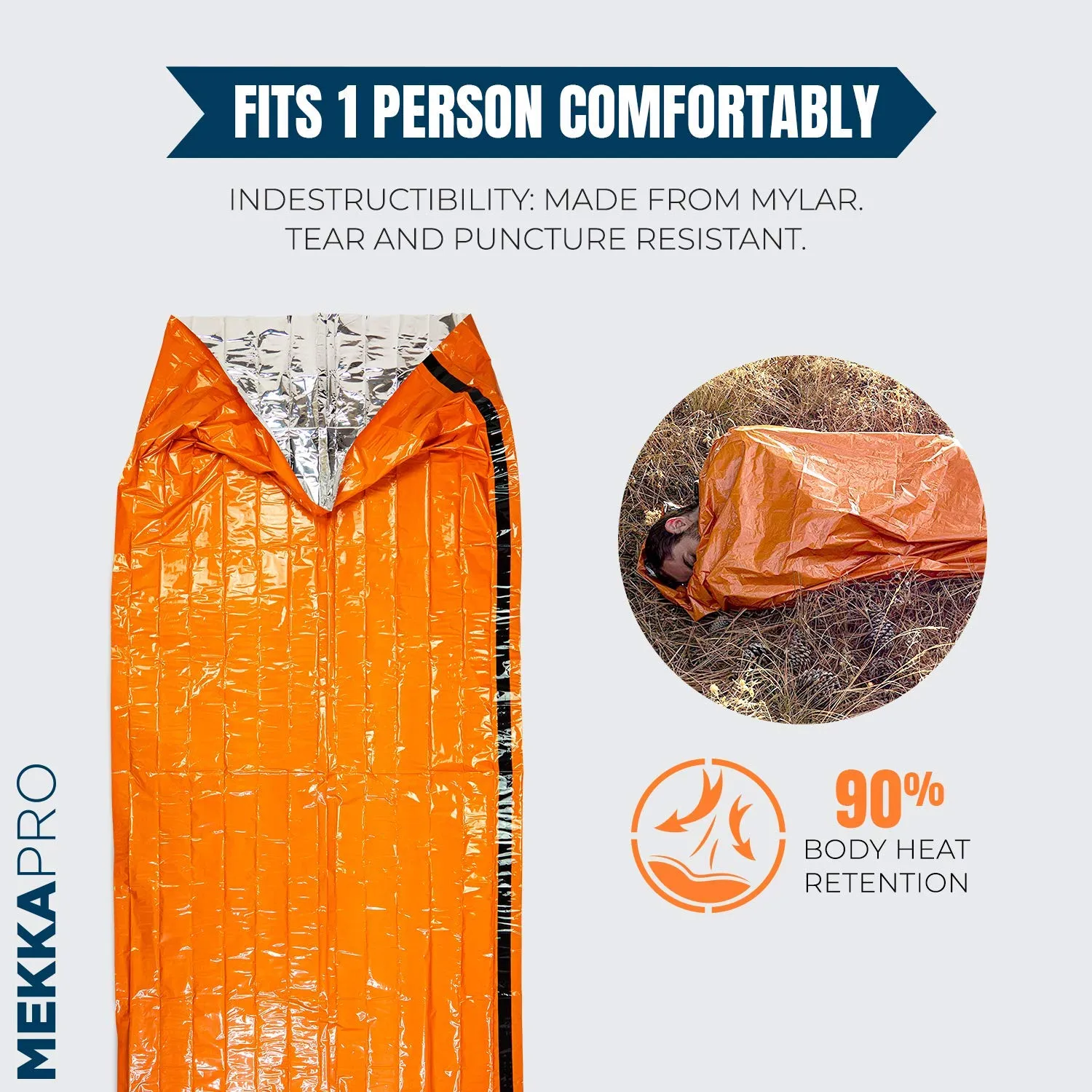 MekkaPro - SOS Bivy Sleeping Bag with Survival Whistle