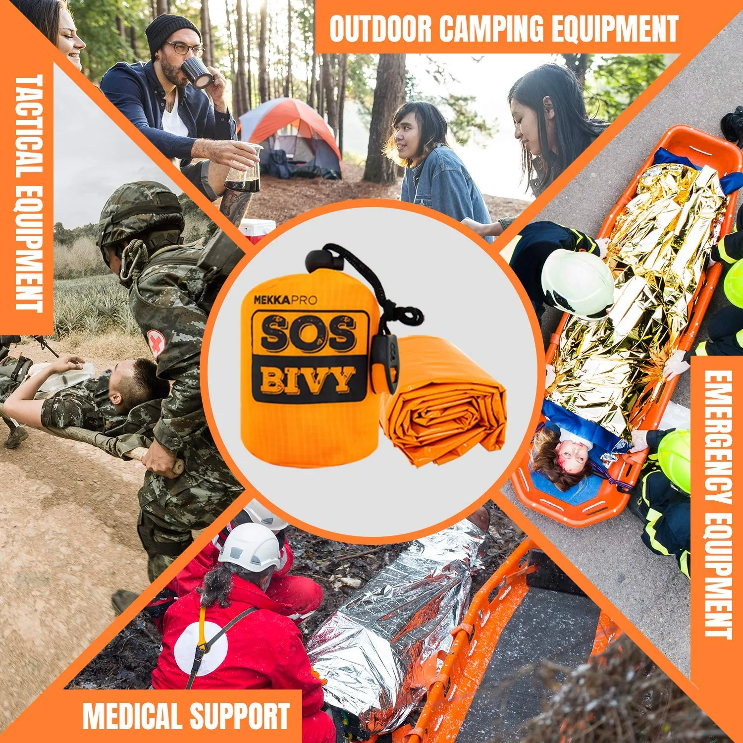 MekkaPro - SOS Bivy Sleeping Bag with Survival Whistle