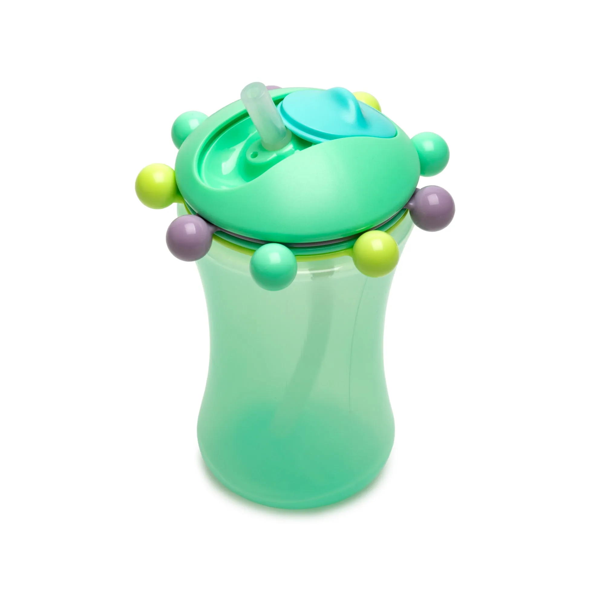 Melii Spin Sippy Cup Mint - Fun & Educational Transition Straw Bottle for Babies, Toddlers, Kids - Spill Proof, Easy to Hold, BPA-Free,  Ideal for On-the-Go Hydration