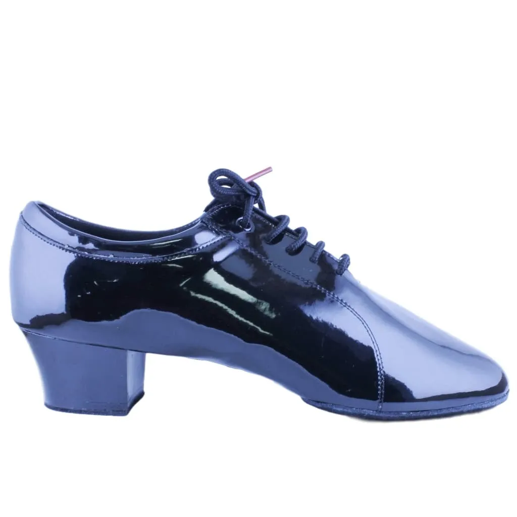 Men's Latin Dance Shoes, Model 419, Black Patent Leather