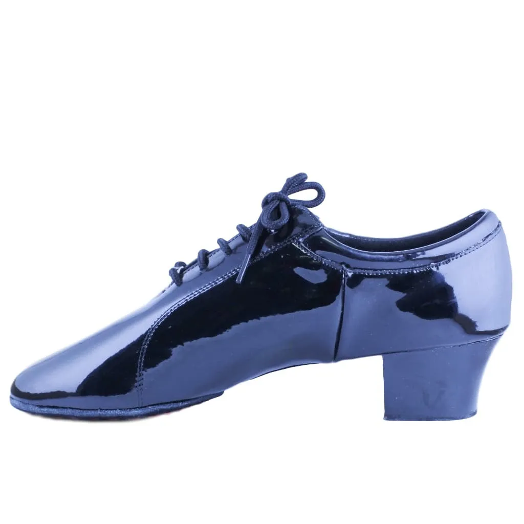 Men's Latin Dance Shoes, Model 419, Black Patent Leather