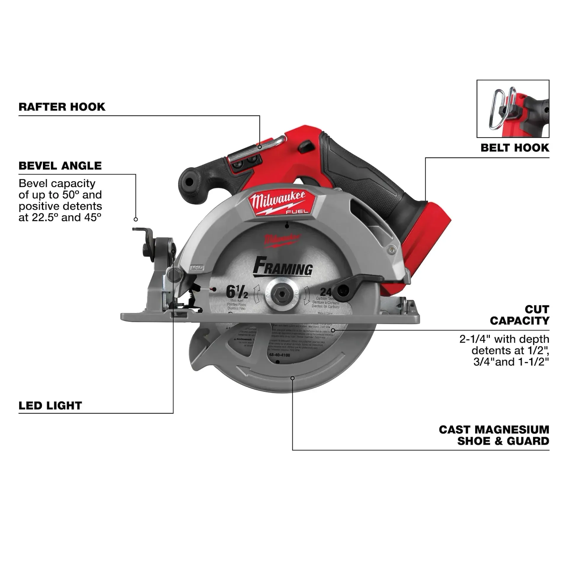 Milwaukee 2833-20 M18 Fuel 6-1/2" Circular Saw (Tool Only)