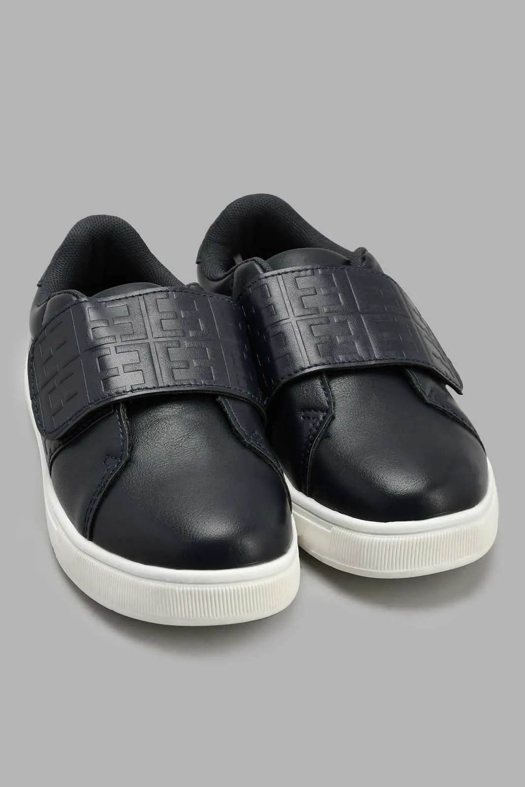 Navy Monogram Velcro Sneaker