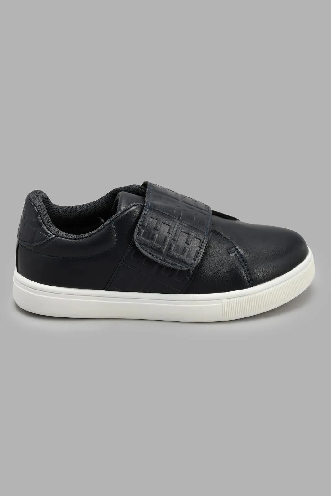 Navy Monogram Velcro Sneaker