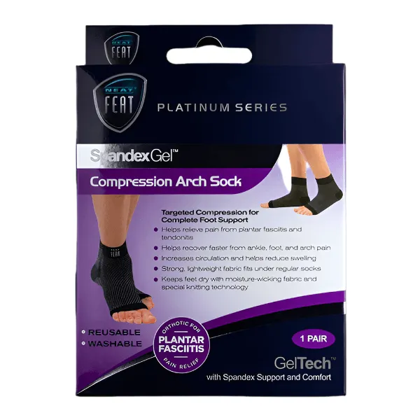 Neat Feat Spandex Gel Comp Arch Sock Medium