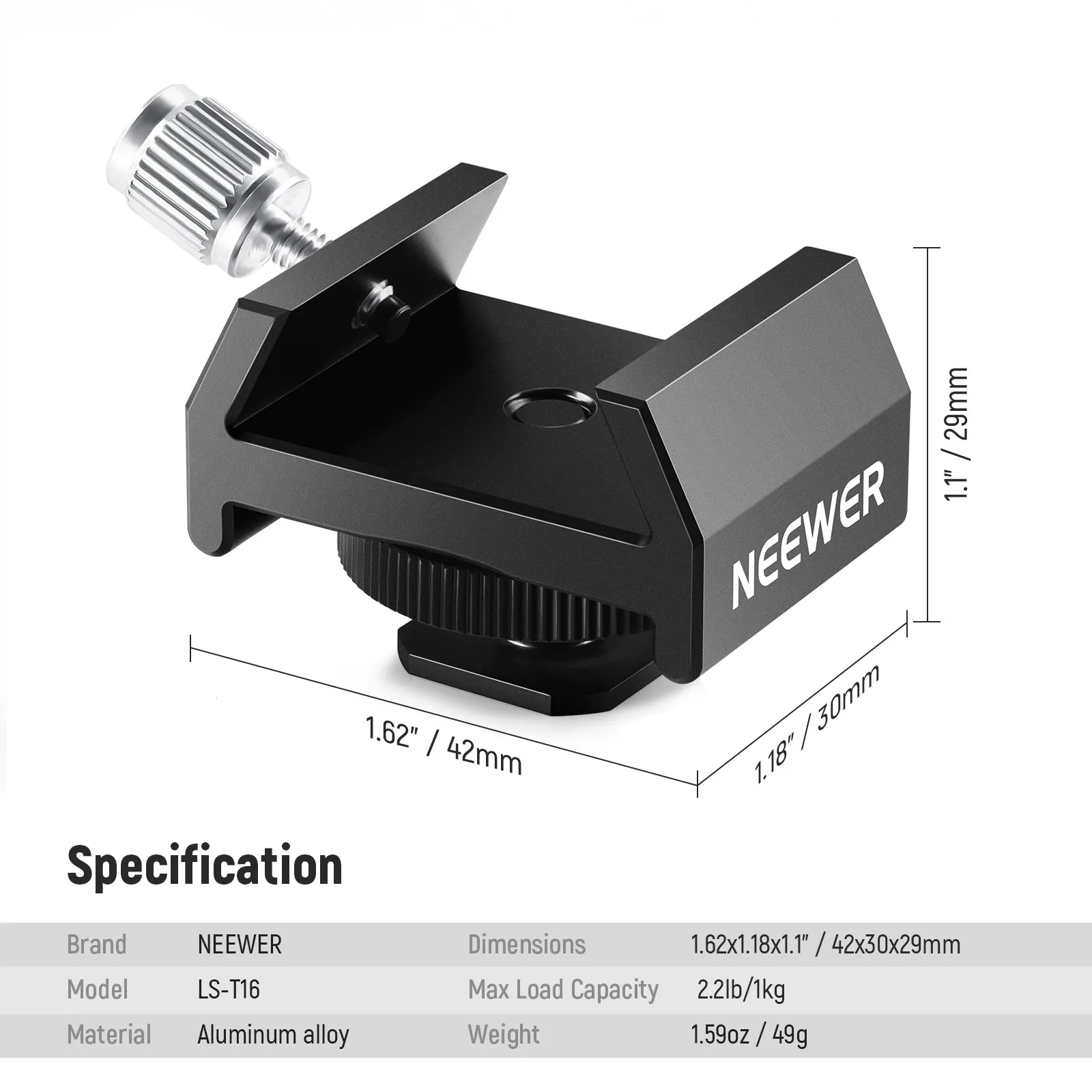 NEEWER LS-T16 Metal Finderscope Mount Adapter