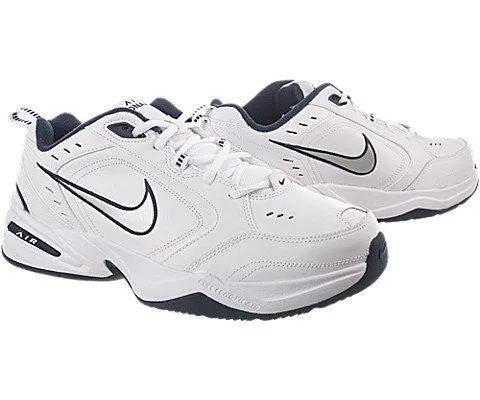 Nike Men's Air Monarch IV (4E) White/Mtllc Silver/Mdnght Nvy Training Shoe 9 4E Men US