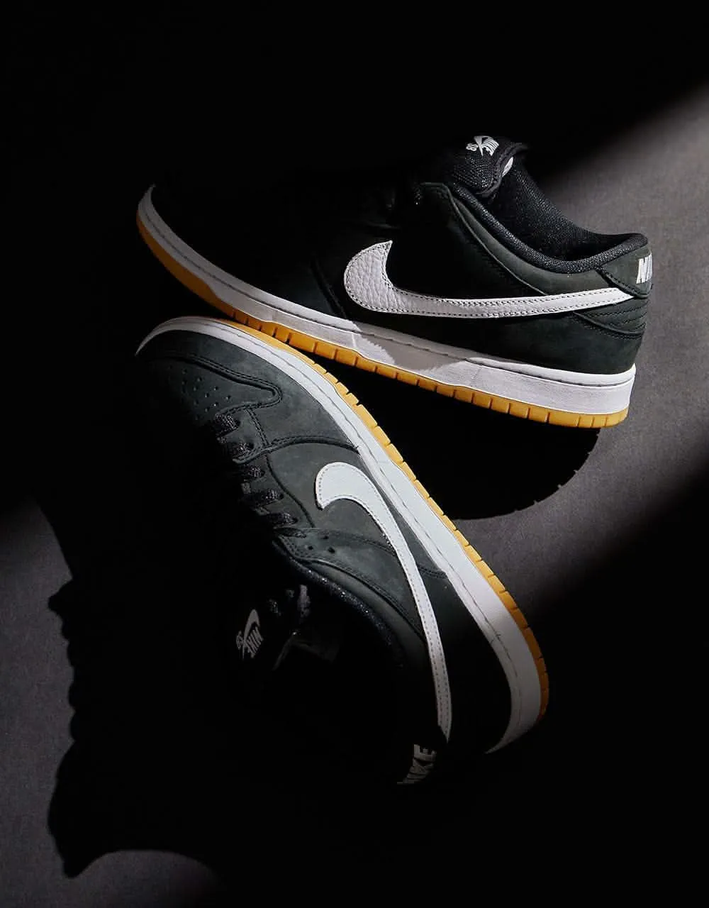 Nike SB Dunk Low Pro Premium Skate Shoes - Black/White-Black