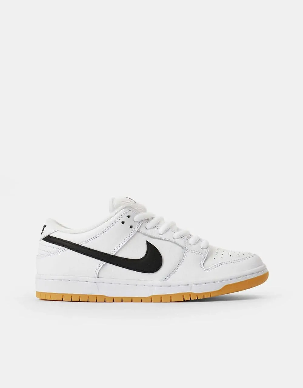 Nike SB Dunk Low Pro Premium Skate Shoes - White/Black-White-Gum Light Brown