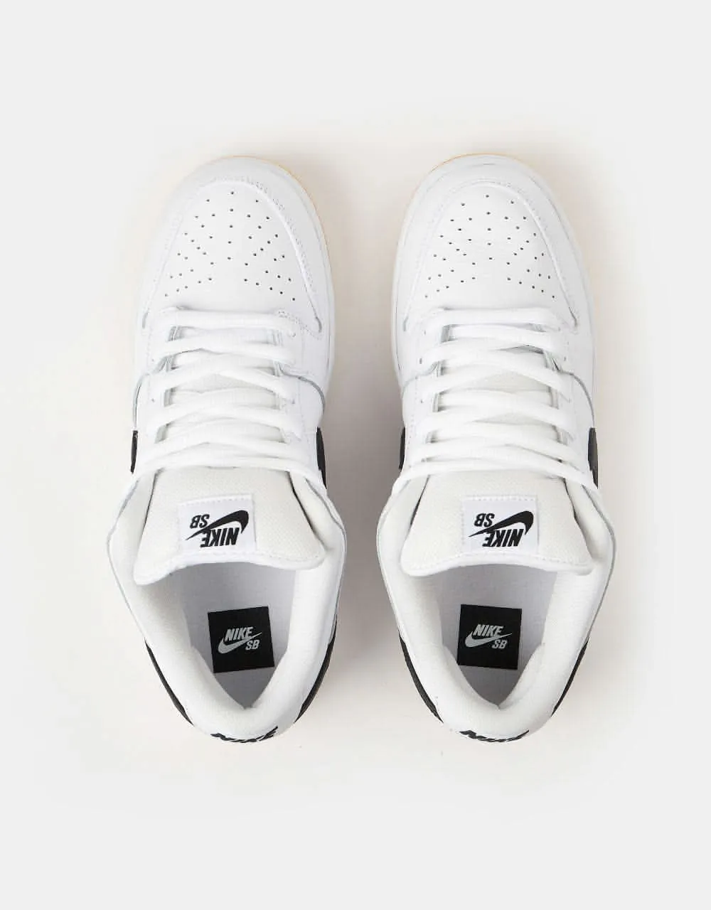 Nike SB Dunk Low Pro Premium Skate Shoes - White/Black-White-Gum Light Brown