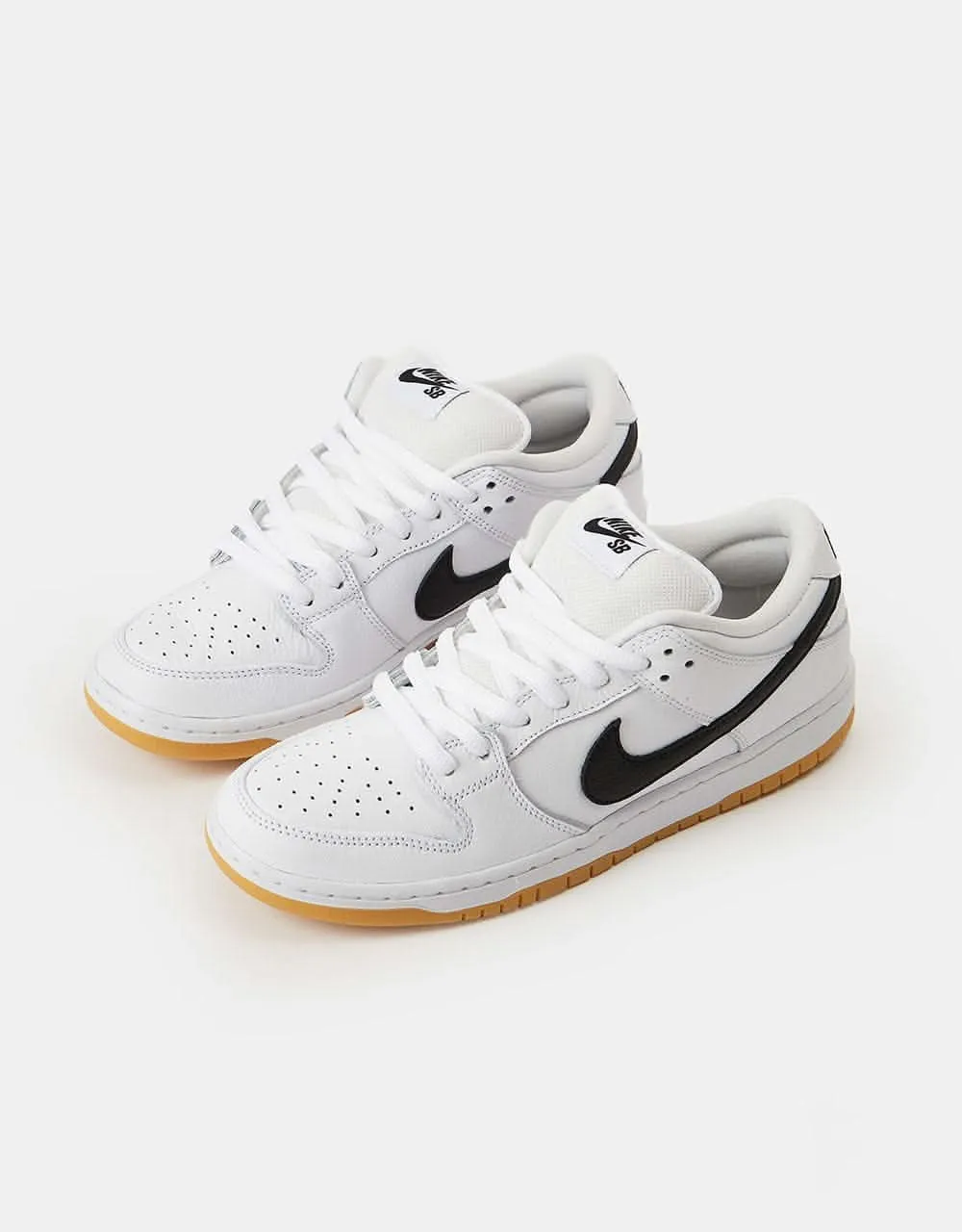 Nike SB Dunk Low Pro Premium Skate Shoes - White/Black-White-Gum Light Brown