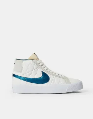 Nike SB Zoom Blazer Mid Skate Shoes - Summit White/Nightshade-White