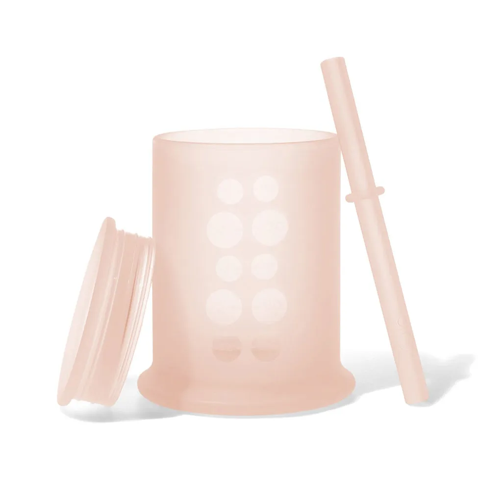 OlaBaby Silicone Lid and Straw for Training Cup - Coral