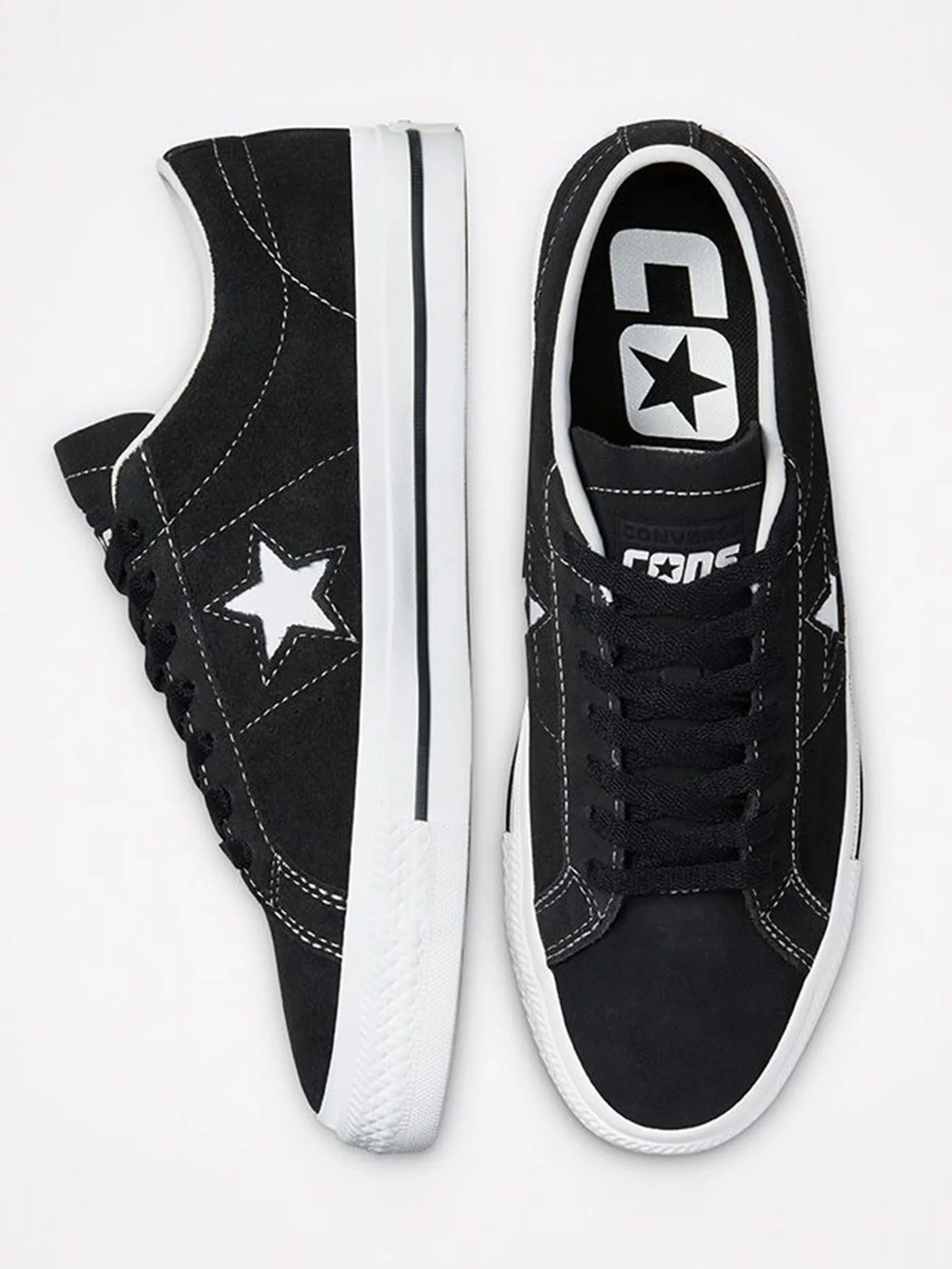 One Star Pro Low Top Black/Black/White Shoes