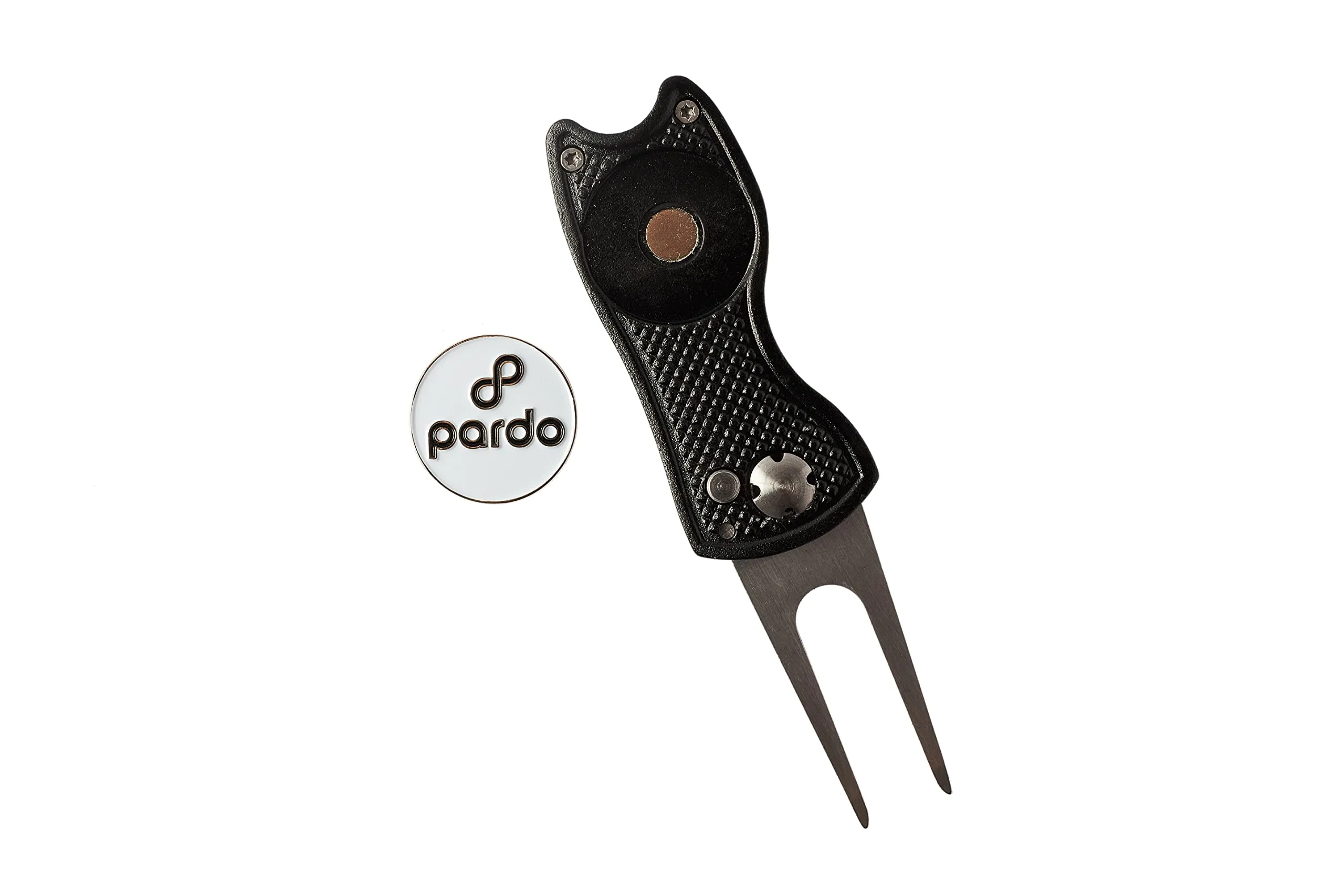 Pardo Divot Repair Tool, All-Metal Switchblade-Style - Golf Accessories 3-in-1 Tool (Divot