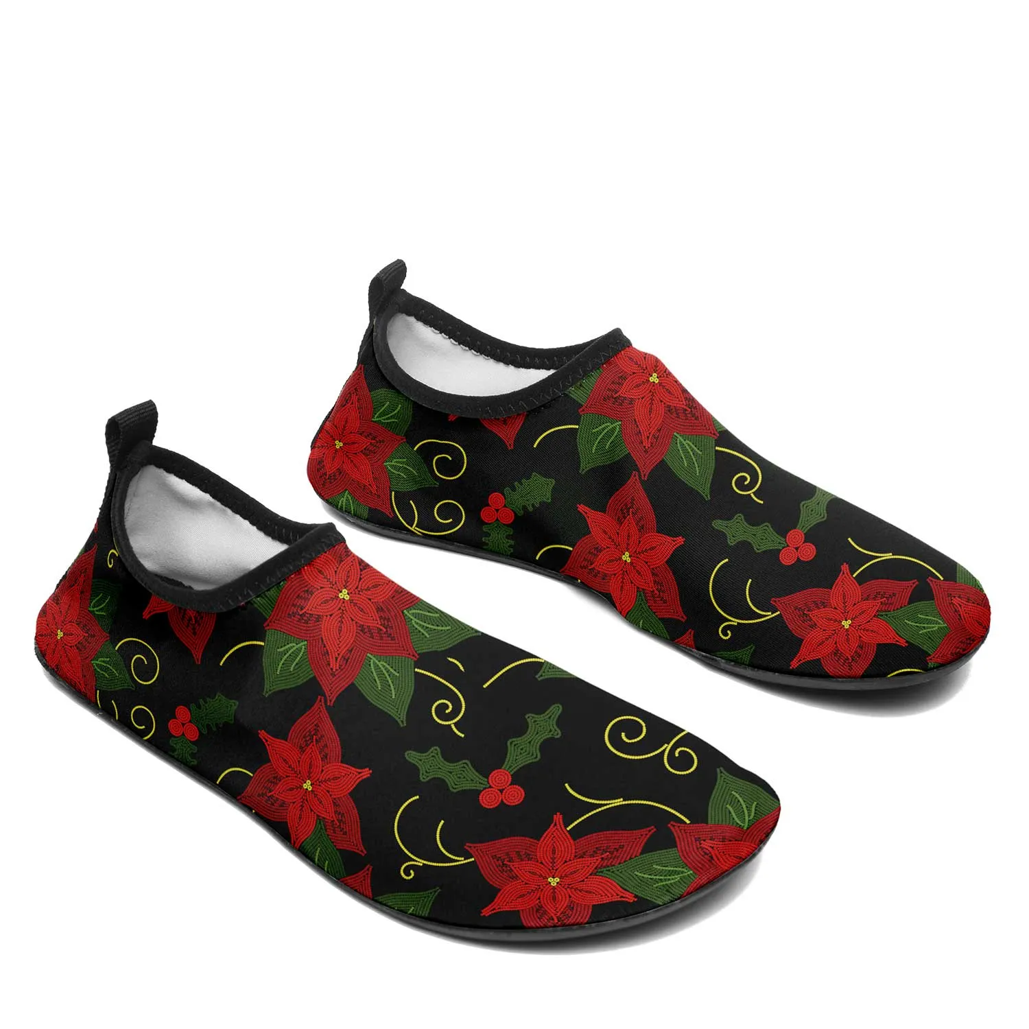 Poinsetta Parade Kid's Sockamoccs Slip On Shoes