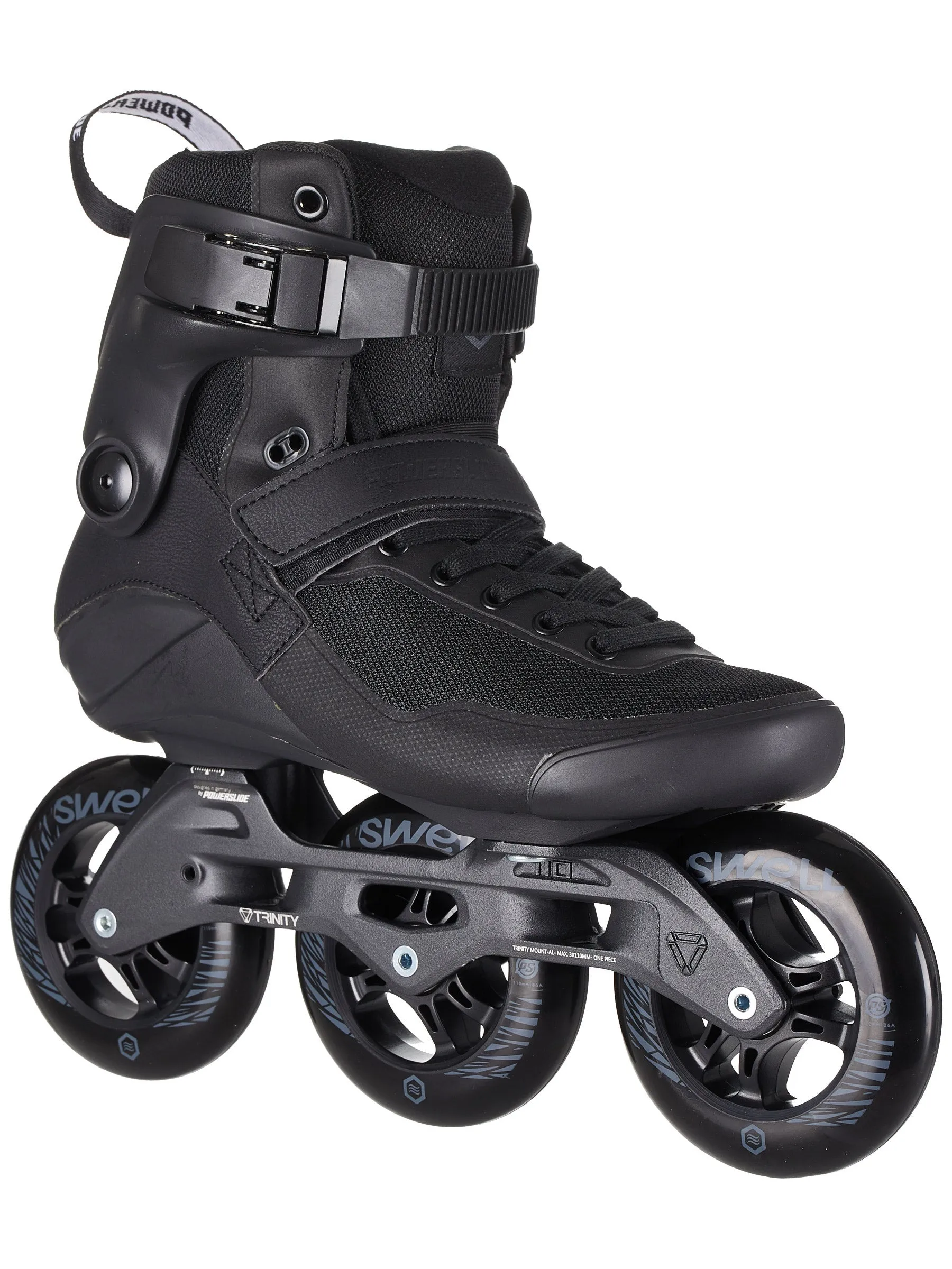 Powerslide Swell 110 Skates - Triple Black - Size 43 Only - Super Sale