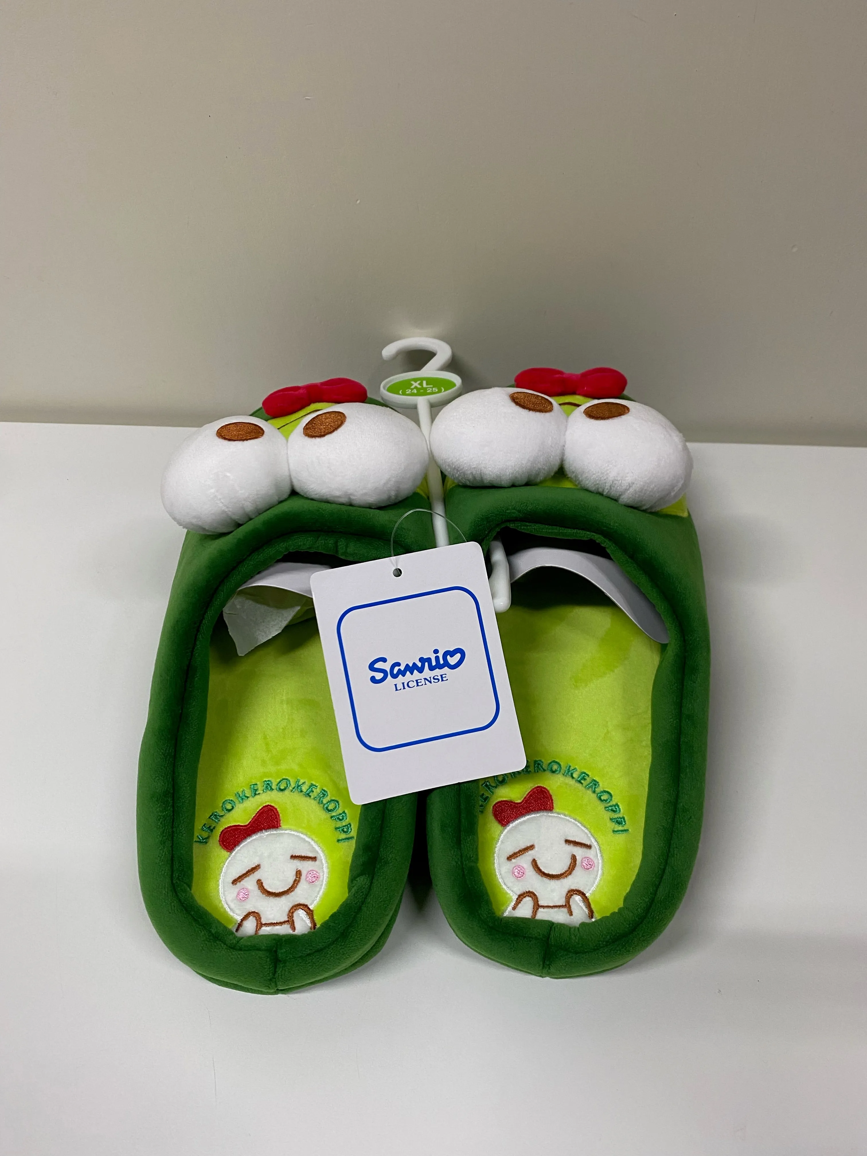 Sanrio KeroKeroKeroppi Green Soft Big Head Slippers