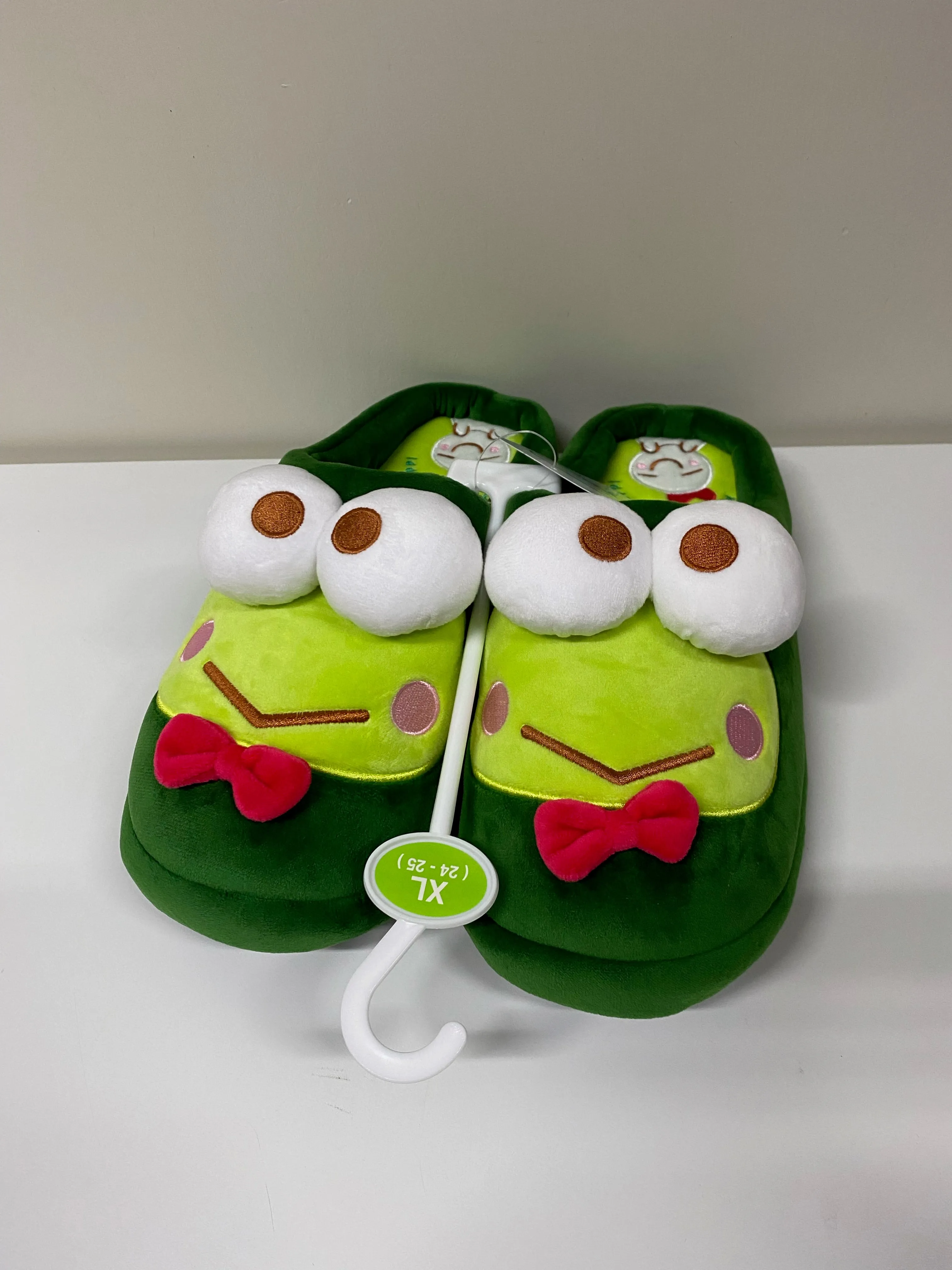 Sanrio KeroKeroKeroppi Green Soft Big Head Slippers