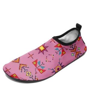 Scattered Generations Pink Kid's Sockamoccs Slip On Shoes