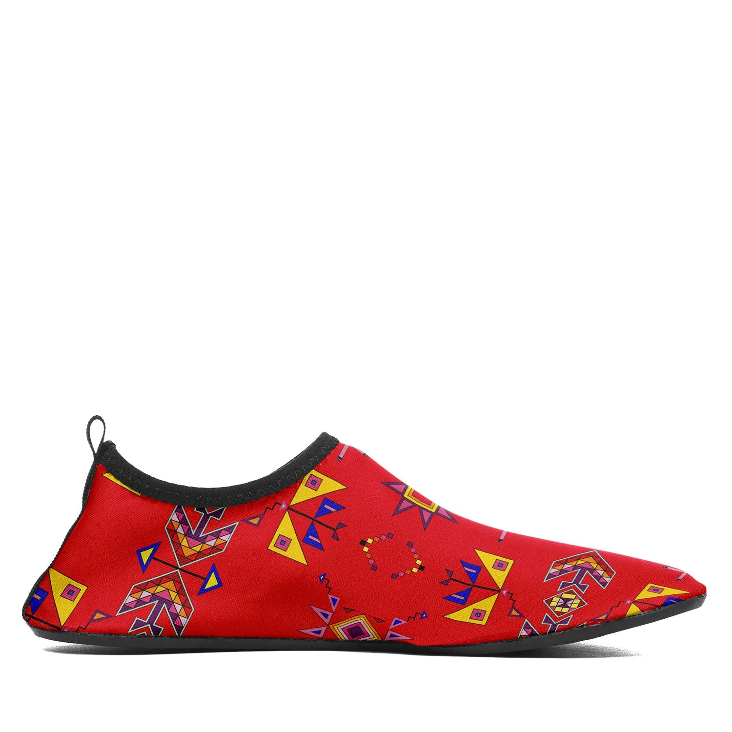 Scattered Generations Red Kid's Sockamoccs Slip On Shoes