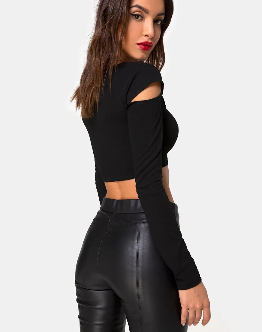 Shink Crop Top in Black