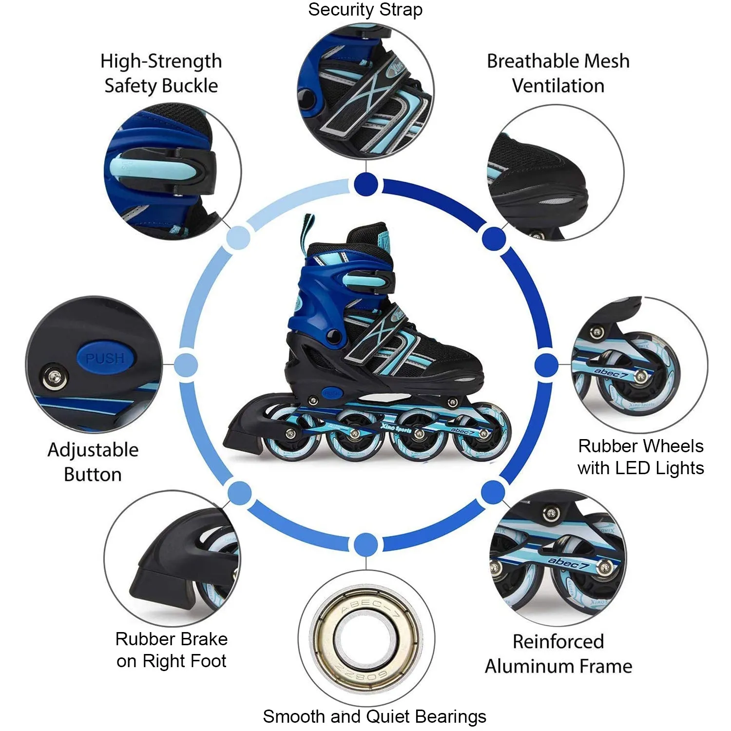 Skates For Kids | Adjustable Girls & Boys Inline Skates