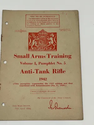 Small Arms training Vol 1 Pamphlet No 5 Anti - Tank Rifle Grenade