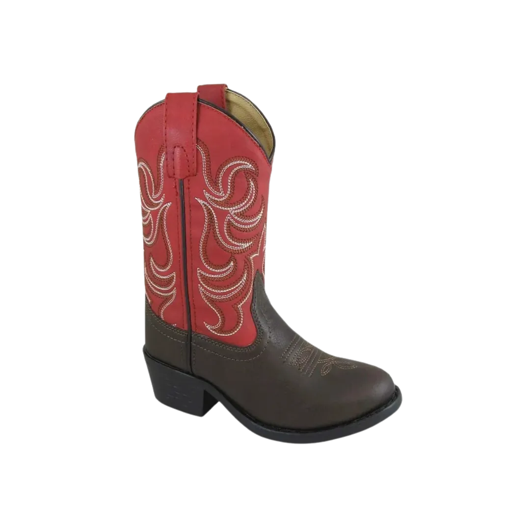 Smoky Mountain Kid's Monterey Dark Brown/Red Cowboy Boots