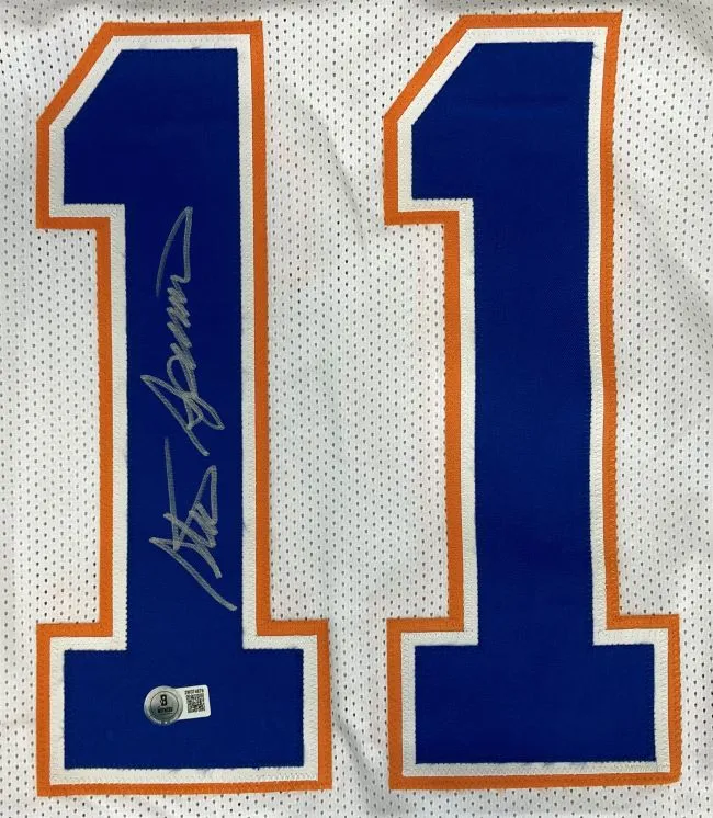 Steve Spurrier Florida Signed White Football Jersey BAS ITP