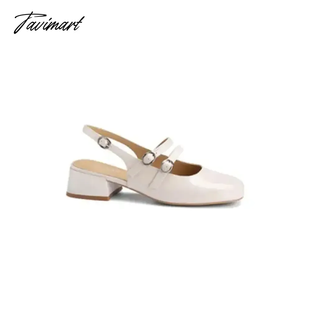 Tavimart Shoes Woman Low Slipper Rome Hoof Heels Rubber Slides Fabric Low Shoes Ladies' Slippers Slides Fabric Rome Rubber Hoof