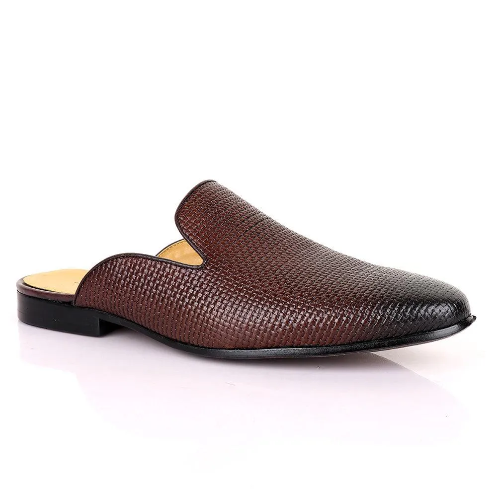 Terry Taylors Woven Coffee Mole Brown Leather Half Shoe