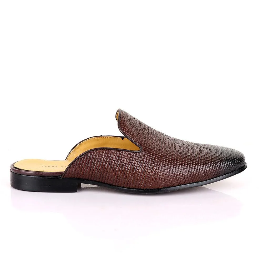 Terry Taylors Woven Coffee Mole Brown Leather Half Shoe