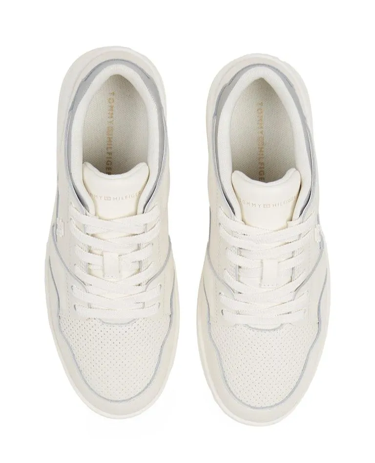 Tommy Hilfiger Womens Trainer Feminine Basket Ivory Petal