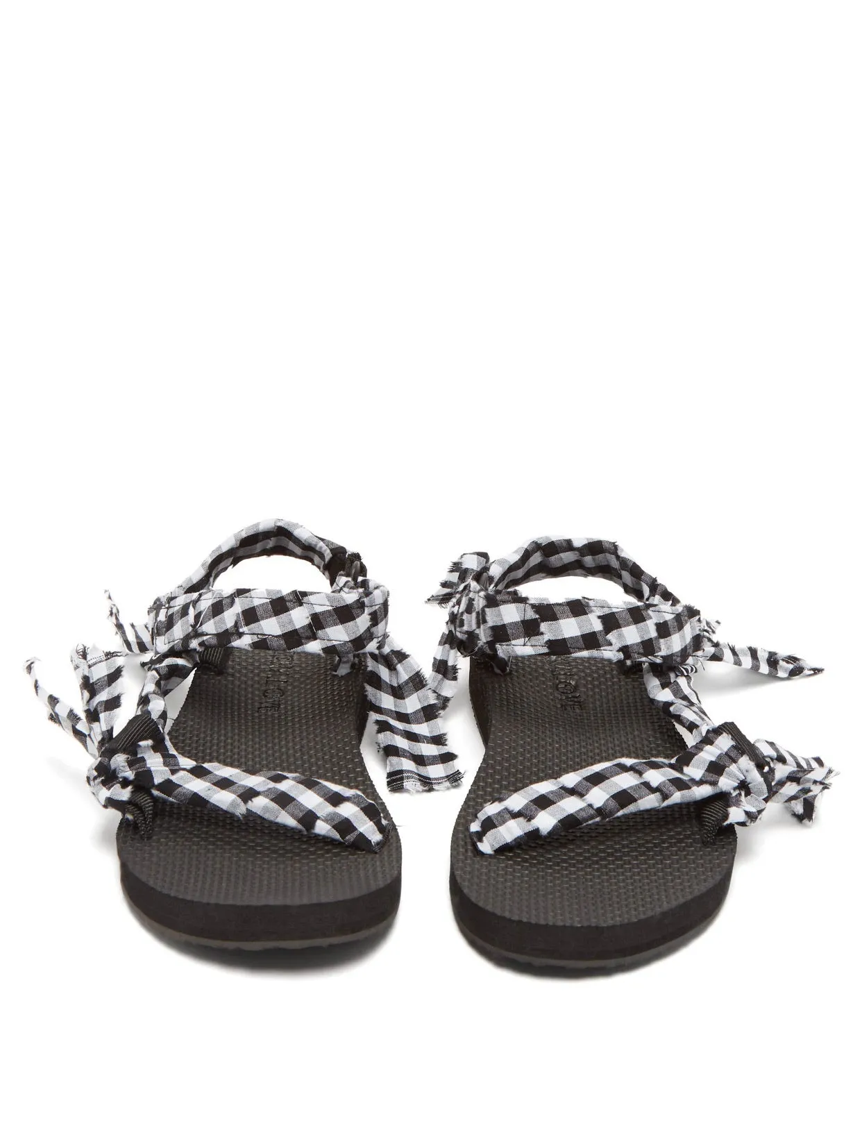 TREKKY VICHY SANDAL - BLACK WHITE GINGHAM