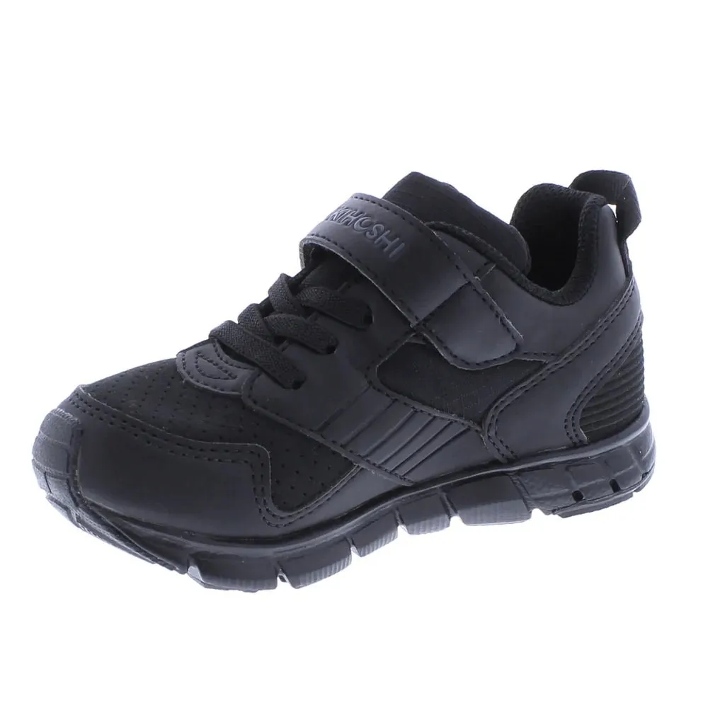 Tsukihoshi Charge Boys Black Running Uniform Shoes (Machine Washable)